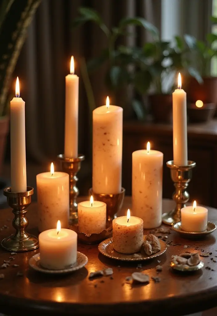 16 Vibrant Boho Decor Ideas That'll Transport You to a Dreamy Escape! - 16. Warm Accents with Candles
