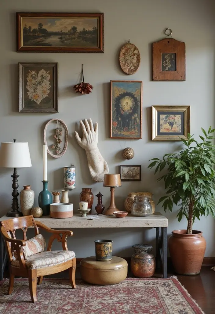 16 Vibrant Boho Decor Ideas That'll Transport You to a Dreamy Escape! - 6. Vintage Finds and Thrifted Treasures