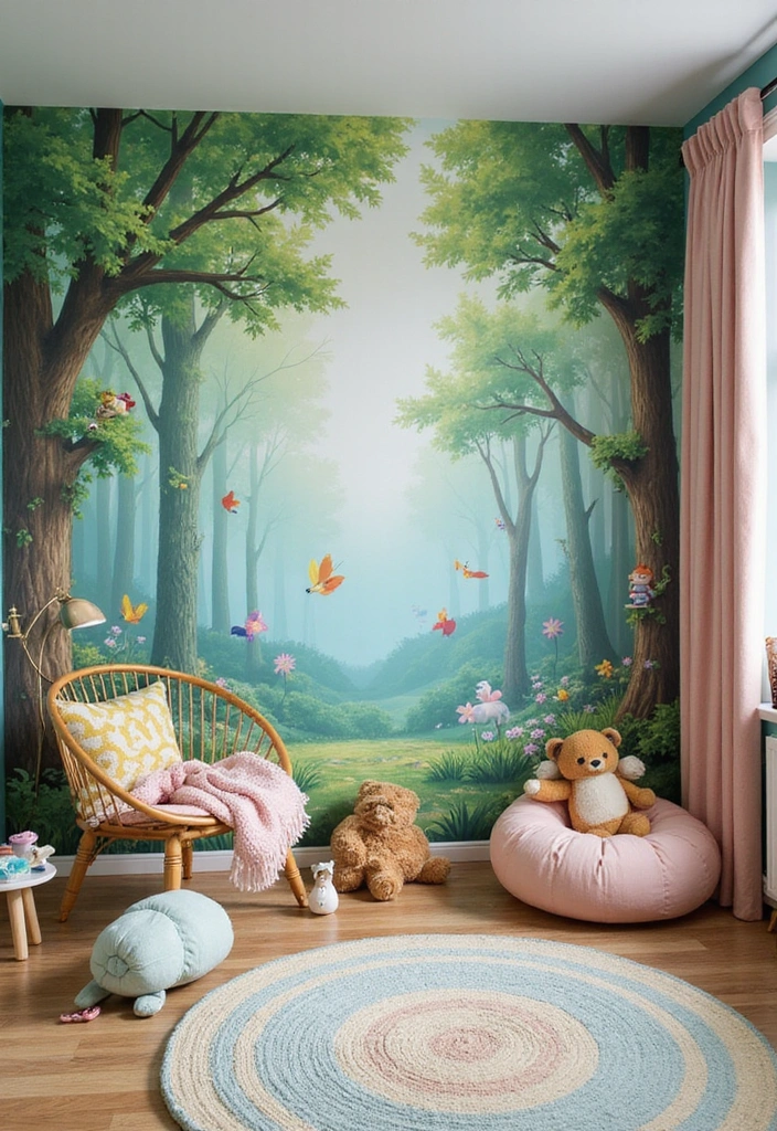 17 Kids Room Decor Ideas That'll Make Playtime Even More Fun (Don't Miss #6!) - 1. Whimsical Wall Murals