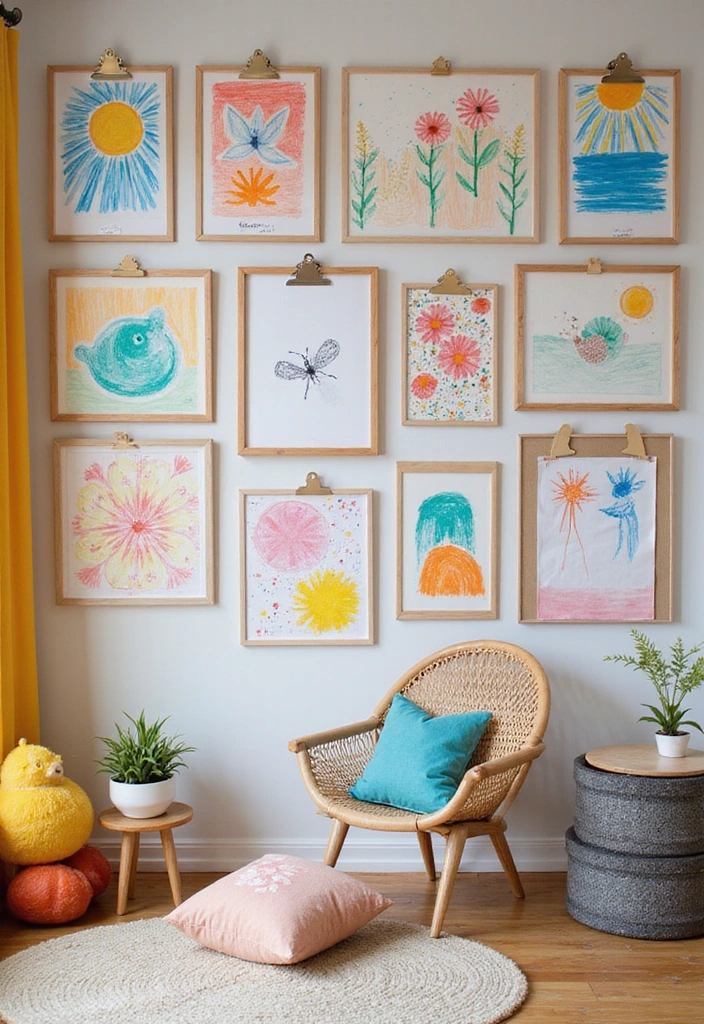 17 Kids Room Decor Ideas That'll Make Playtime Even More Fun (Don't Miss #6!) - 12. DIY Art Displays