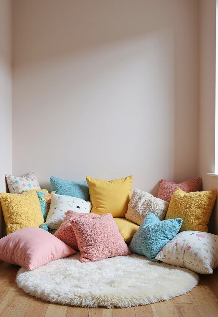 17 Kids Room Decor Ideas That'll Make Playtime Even More Fun (Don't Miss #6!) - 3. Playful Pillows and Throws