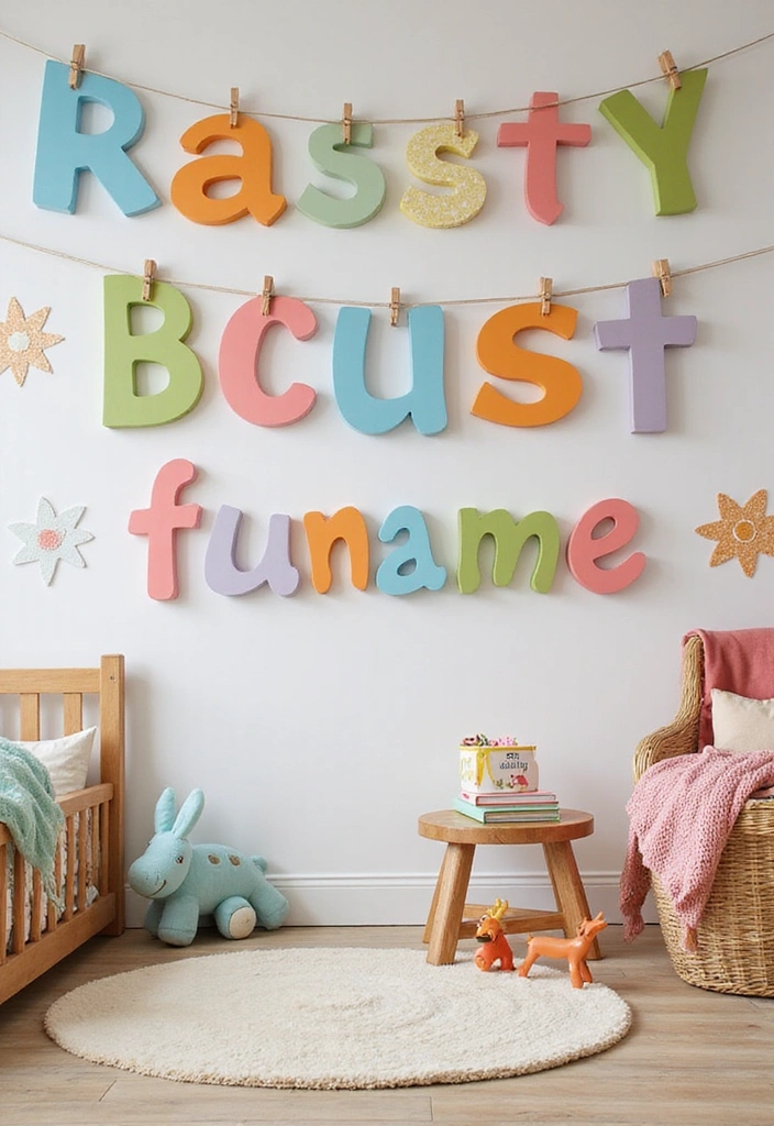 17 Kids Room Decor Ideas That'll Make Playtime Even More Fun (Don't Miss #6!) - 5. Personalized Name Decor