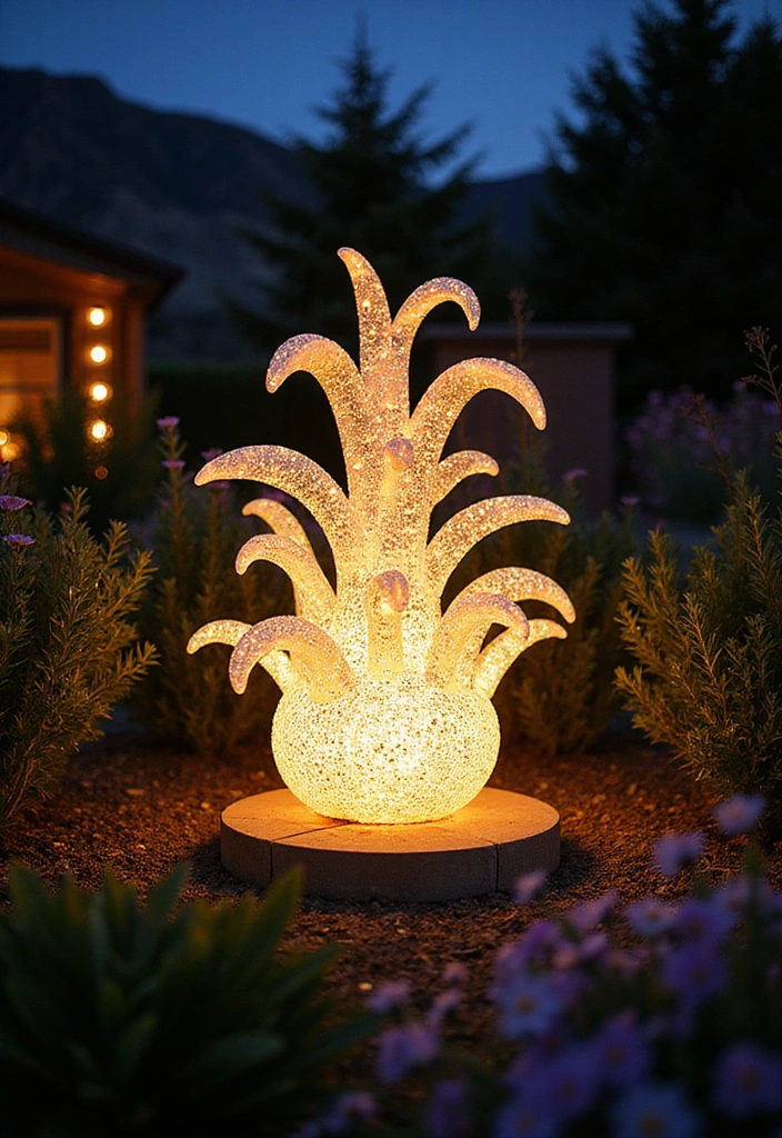 20 Summer Lighting Ideas That Will Set the Mood for Your Evenings! - 17. Artistic Light Sculptures