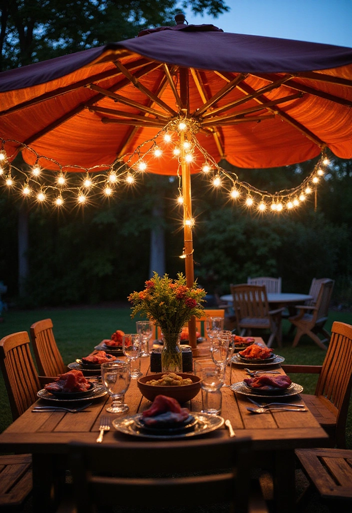 20 Summer Lighting Ideas That Will Set the Mood for Your Evenings! - 4. Colorful Umbrella Lights