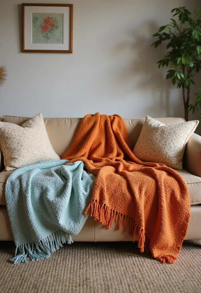 22 Seasonal Summer Decor Ideas to Refresh Your Home (You Won't Believe How Easy #10 Is!) - 15. Textured Throw Blankets