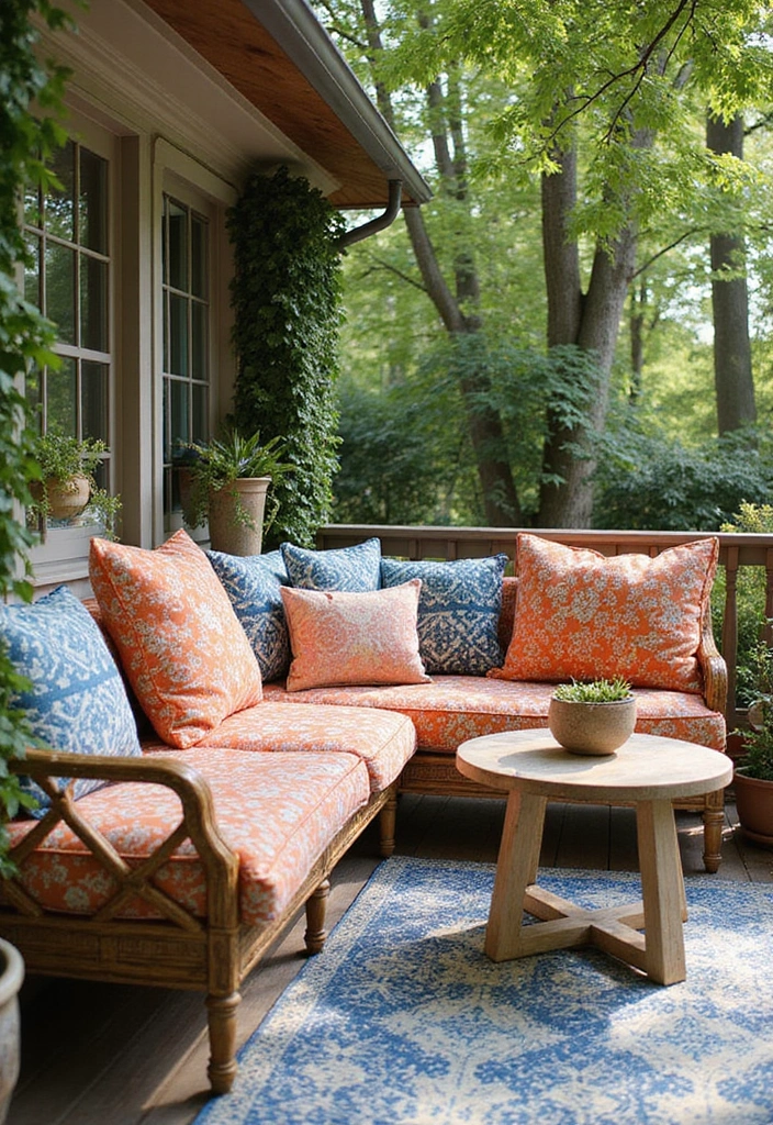 22 Seasonal Summer Decor Ideas to Refresh Your Home (You Won't Believe How Easy #10 Is!) - 19. Colorful Outdoor Cushions
