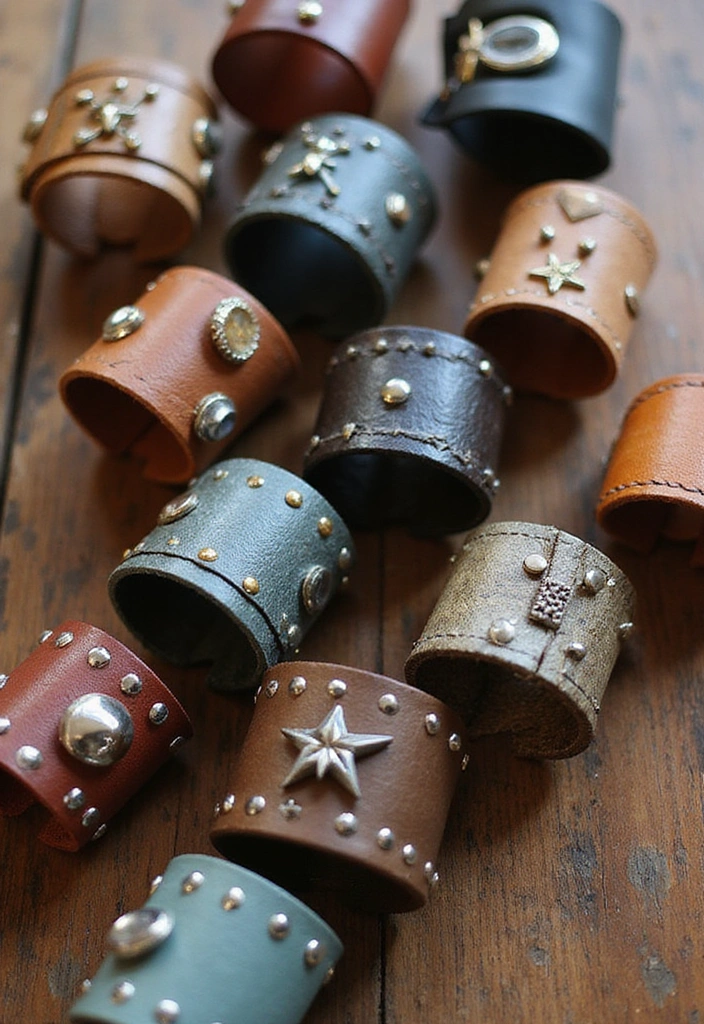 15 Trendy DIY Jewelry Ideas That'll Make You Look Like a Fashionista (Try #3 First!) - 6. Leather Cuff Bracelets