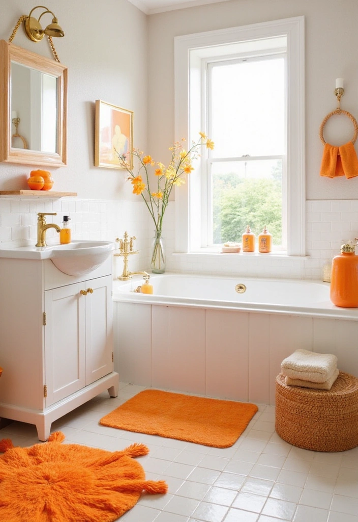 18 Bathroom Color Ideas That Create a Spa-Like Retreat (Don't Miss #7!) - 18. Refreshing Citrus Orange