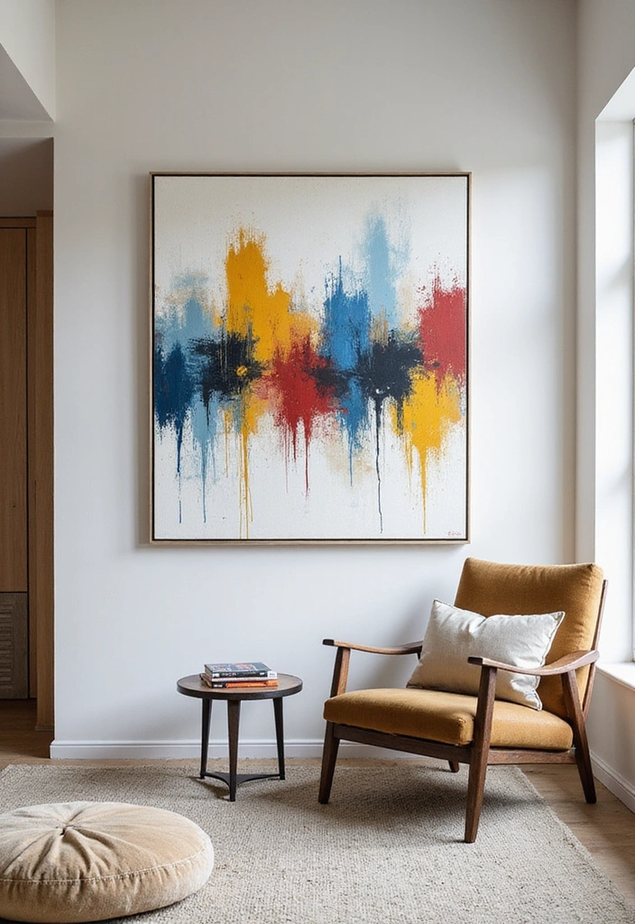 20 Wall Art Ideas to Transform Your Space into a Gallery (You’ll Love #12!) - 1. Bold Abstract Paintings