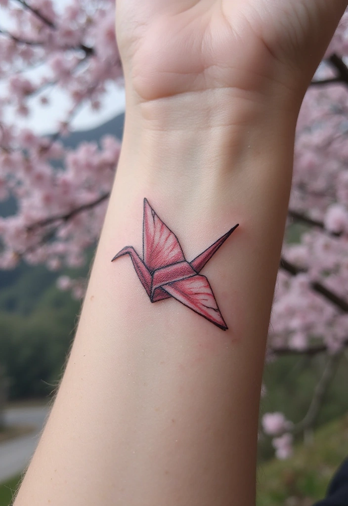 16 Small Travel Tattoos That Will Inspire Your Next Adventure (Don't Miss #7!) - 11. Origami Crane
